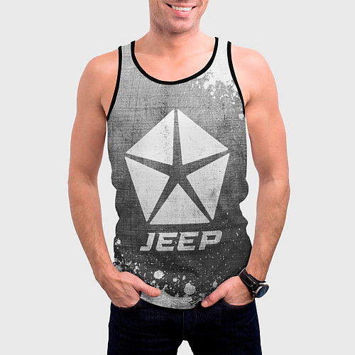 Мужская майка без рукавов Jeep - grey gradient / 3D-Черный – фото 3