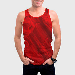 Майка-безрукавка мужская Красный камень абстракция, цвет: 3D-красный — фото 2