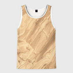Майка-безрукавка мужская Бежевая текстура каменная мрамор, цвет: 3D-белый