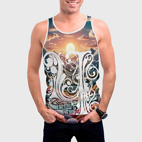 Мужская майка без рукавов Родина в сердце / 3D-Белый – фото 3