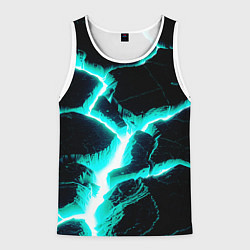 Майка-безрукавка мужская Color light blue black, цвет: 3D-белый