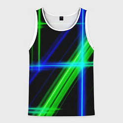 Майка-безрукавка мужская Color blue black green, цвет: 3D-белый