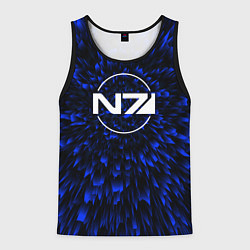 Майка-безрукавка мужская Mass Effect blue energy, цвет: 3D-черный