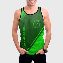 Майка-безрукавка мужская Akame ga Kill - green gradient вертикально, цвет: 3D-черный — фото 2