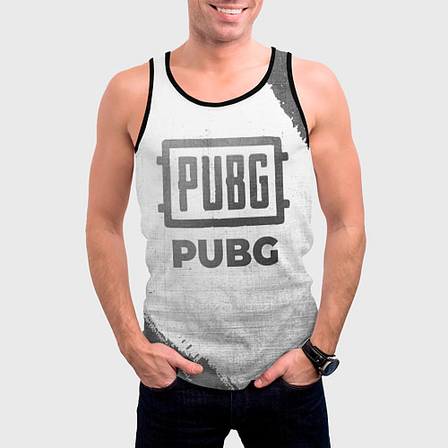 Мужская майка без рукавов PUBG - white gradient / 3D-Черный – фото 3