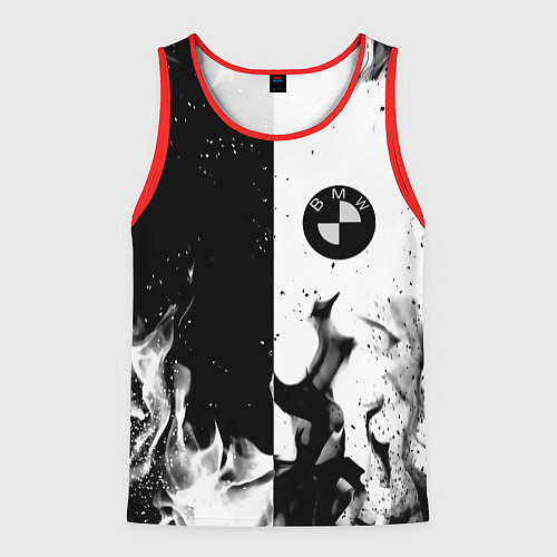 Мужская майка без рукавов BMW black fire / 3D-Красный – фото 1