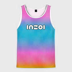 Майка-безрукавка мужская Inzoi розово-голубой фон, цвет: 3D-белый