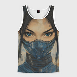 Майка-безрукавка мужская Портрет Китаны - Мортал комбат, цвет: 3D-белый
