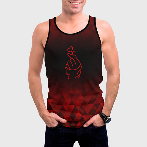 Мужская майка без рукавов K Pop red poly / 3D-Черный – фото 3