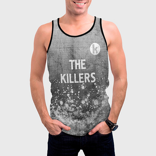 Мужская майка без рукавов The Killers - grey gradient посередине / 3D-Черный – фото 3