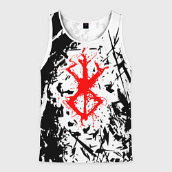 Майка-безрукавка мужская Берсерк маска брызги, цвет: 3D-белый