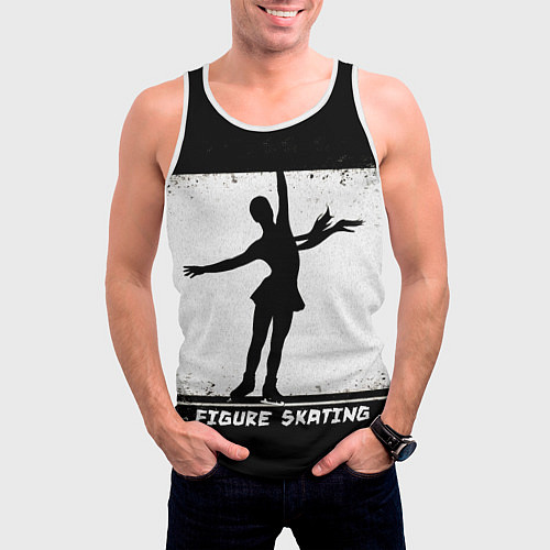 Мужская майка без рукавов Figure skating / 3D-Белый – фото 3