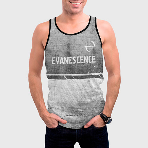 Мужская майка без рукавов Evanescence - grey gradient посередине / 3D-Черный – фото 3