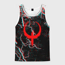 Майка-безрукавка мужская Quake молнии шторм глитч, цвет: 3D-белый