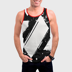 Майка-безрукавка мужская Color black white, цвет: 3D-красный — фото 2