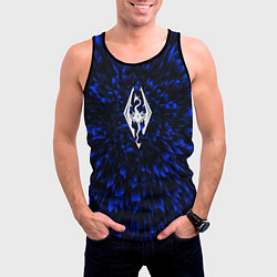 Майка-безрукавка мужская Skyrim blue energy, цвет: 3D-черный — фото 2