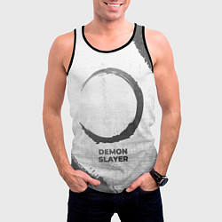 Майка-безрукавка мужская Demon Slayer - white gradient, цвет: 3D-черный — фото 2