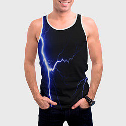 Майка-безрукавка мужская Lightning blue, цвет: 3D-белый — фото 2