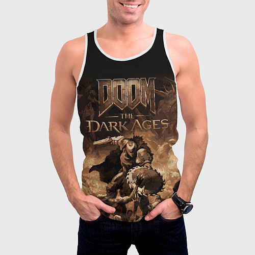 Мужская майка без рукавов Doom the dark ages / 3D-Белый – фото 3