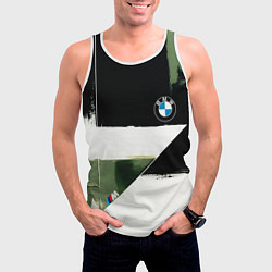 Майка-безрукавка мужская BMW логотип, цвет: 3D-белый — фото 2