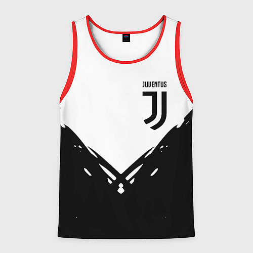 Мужская майка без рукавов Juventus geometry black / 3D-Красный – фото 1