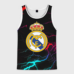 Майка-безрукавка мужская Real Madrid neon storm, цвет: 3D-белый