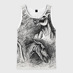 Майка-безрукавка мужская Черепа лошадей, цвет: 3D-белый