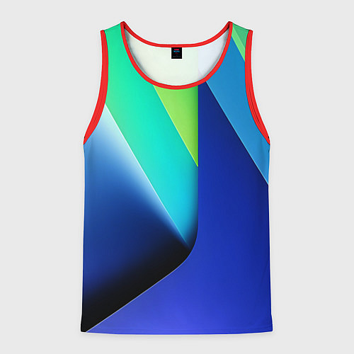 Мужская майка без рукавов Color blue green / 3D-Красный – фото 1