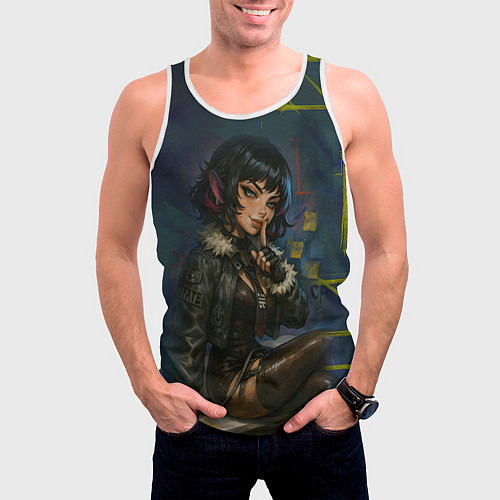 Мужская майка без рукавов Джейн Доу из ззз / 3D-Белый – фото 3