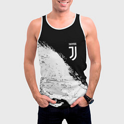 Майка-безрукавка мужская Ювентус краски черно белые, цвет: 3D-белый — фото 2