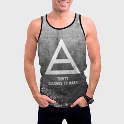 Майка-безрукавка мужская Thirty Seconds to Mars - grey gradient, цвет: 3D-черный — фото 2