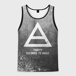 Майка-безрукавка мужская Thirty Seconds to Mars - grey gradient, цвет: 3D-черный