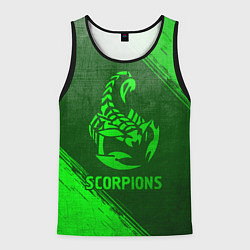 Майка-безрукавка мужская Scorpions - green gradient, цвет: 3D-черный