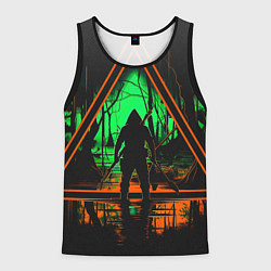Майка-безрукавка мужская Выживание в лесу, цвет: 3D-черный