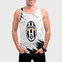 Майка-безрукавка мужская Juventus черно белые краски, цвет: 3D-белый — фото 2