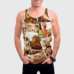 Майка-безрукавка мужская Победа 80 лет коллаж, цвет: 3D-белый — фото 2
