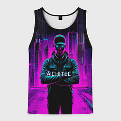 Майка-безрукавка мужская Архитектор киберпанк, цвет: 3D-черный