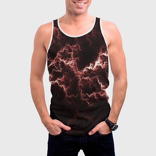 Мужская майка без рукавов Lightning red / 3D-Белый – фото 3