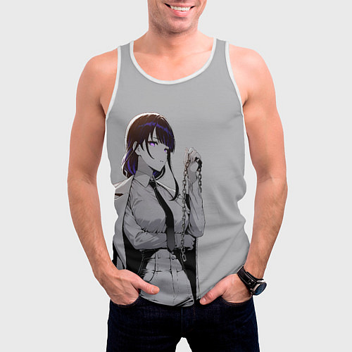 Мужская майка без рукавов Сегун Райден и цепь / 3D-Белый – фото 3