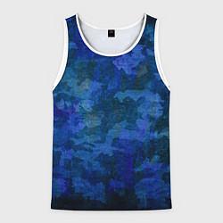 Майка-безрукавка мужская Абстракция - blue uniform camouflage, цвет: 3D-белый