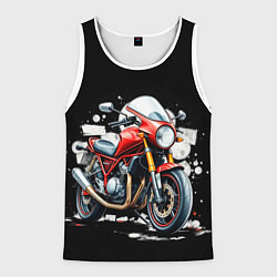 Майка-безрукавка мужская Red Moto, цвет: 3D-белый