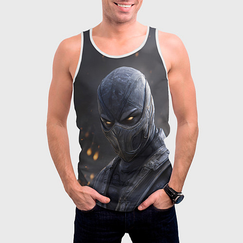Мужская майка без рукавов Noob Saibot Mortal Kombat / 3D-Белый – фото 3