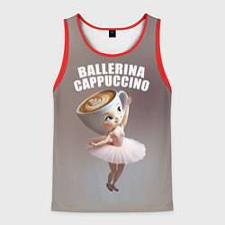 Майка-безрукавка мужская Балерино капучино - brainrot animals meme, цвет: 3D-красный