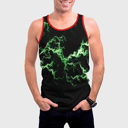 Майка-безрукавка мужская Lightning green glow, цвет: 3D-красный — фото 2