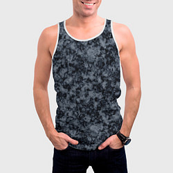 Майка-безрукавка мужская Темно серый мраморный узор, цвет: 3D-белый — фото 2