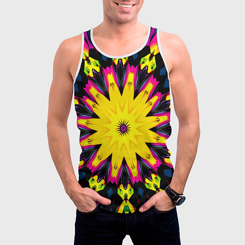 Мужская майка без рукавов Звездный калейдоскоп / 3D-Белый – фото 3