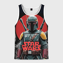 Майка-безрукавка мужская Boba Fett звездные войны, цвет: 3D-белый