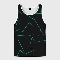 Майка-безрукавка мужская Color turquoise line, цвет: 3D-белый