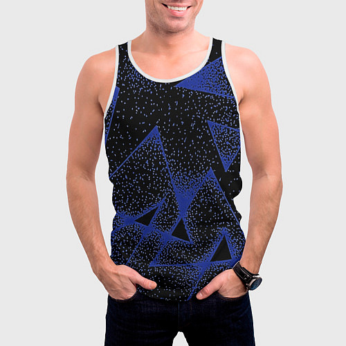 Мужская майка без рукавов Triangles with dots / 3D-Белый – фото 3