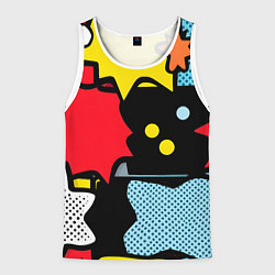Майка-безрукавка мужская Поп абстракция, цвет: 3D-белый